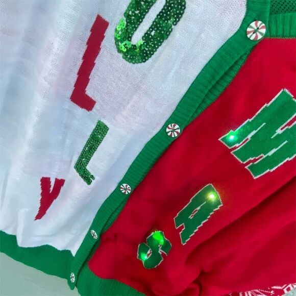 Rockin' Around Women's 2XL Light-Up Christmas Cardigan Sweater - Picture 12 of 13